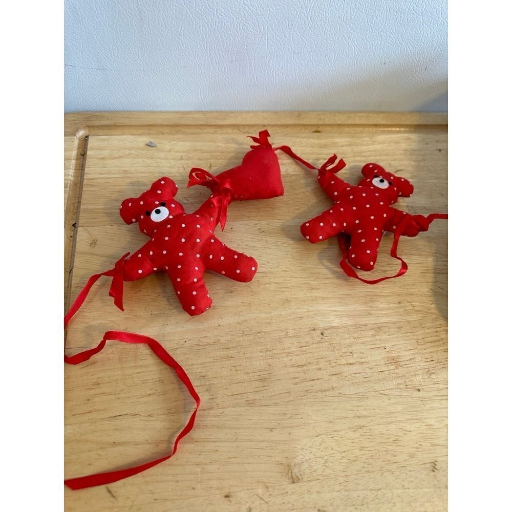 Vintage Red Teddy Bear garland